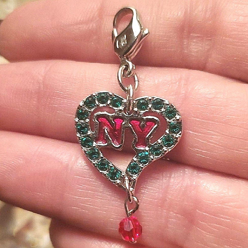 Swarovski Crystal & Enamel NY Heart Charm